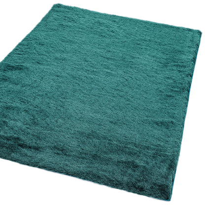 Whisper Shaggy Rug Silky Soft Luxury High Pile Plush Rug in Dark Teal – Opulent Comfort & Modern Elegance