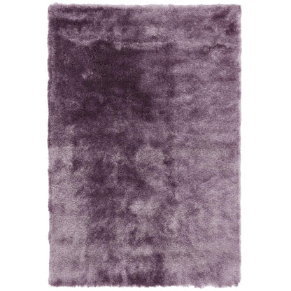 Whisper Shaggy Rug Silky Shiny Soft High Pile Plush Rug in Heather Purple – Luxurious Softness & Radiant Shine