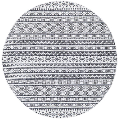 Eagean EAG2345 Tribal Geometric Black & White Indoor & Outdoor Flatweave Rug