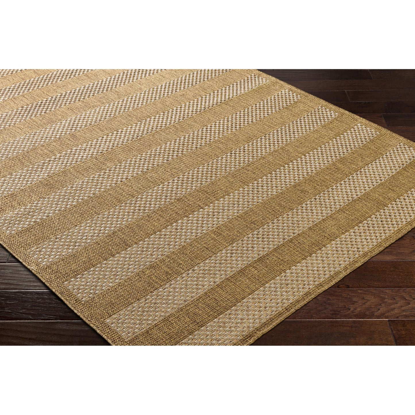 Pismo Beach PMB2302 Modern Striped Brown Indoor & Outdoor Flatweave Rug