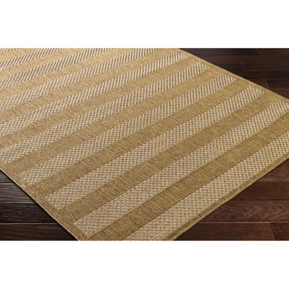 Pismo Beach PMB2302 Modern Striped Brown Indoor & Outdoor Flatweave Rug