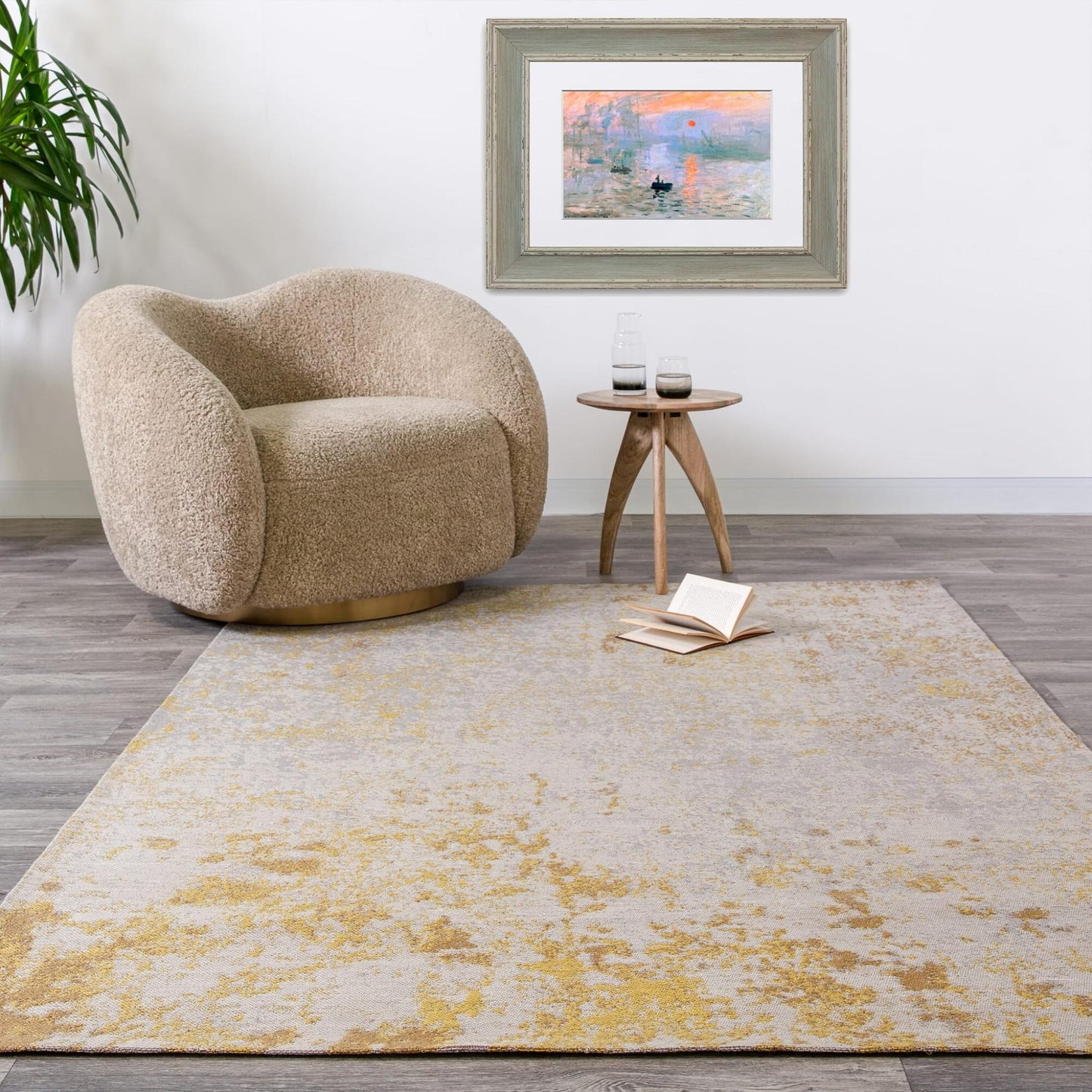 Dara  Abstract Ochre Modern Indoor & Outdoor Flatweave Rug