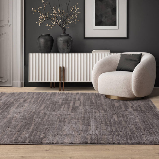 Axel AX07 Modern Striped Chevron Charcoal Rug – Durable & Soft Urban Style