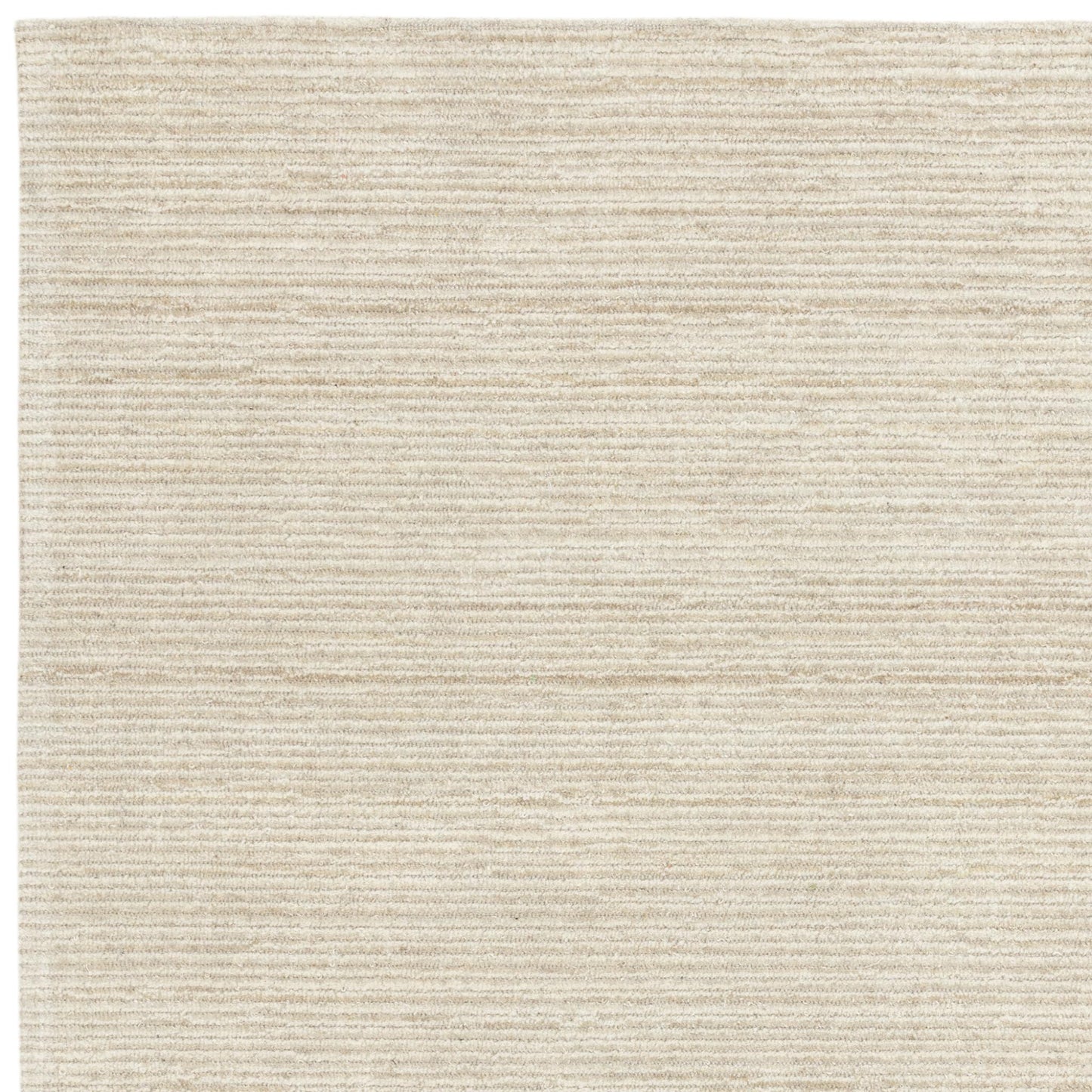Hazy Putty Cream White Handwoven Rug – Tip-Sheared Finish Soft Wool Blend Plain Striped Carpet for Modern Interiors