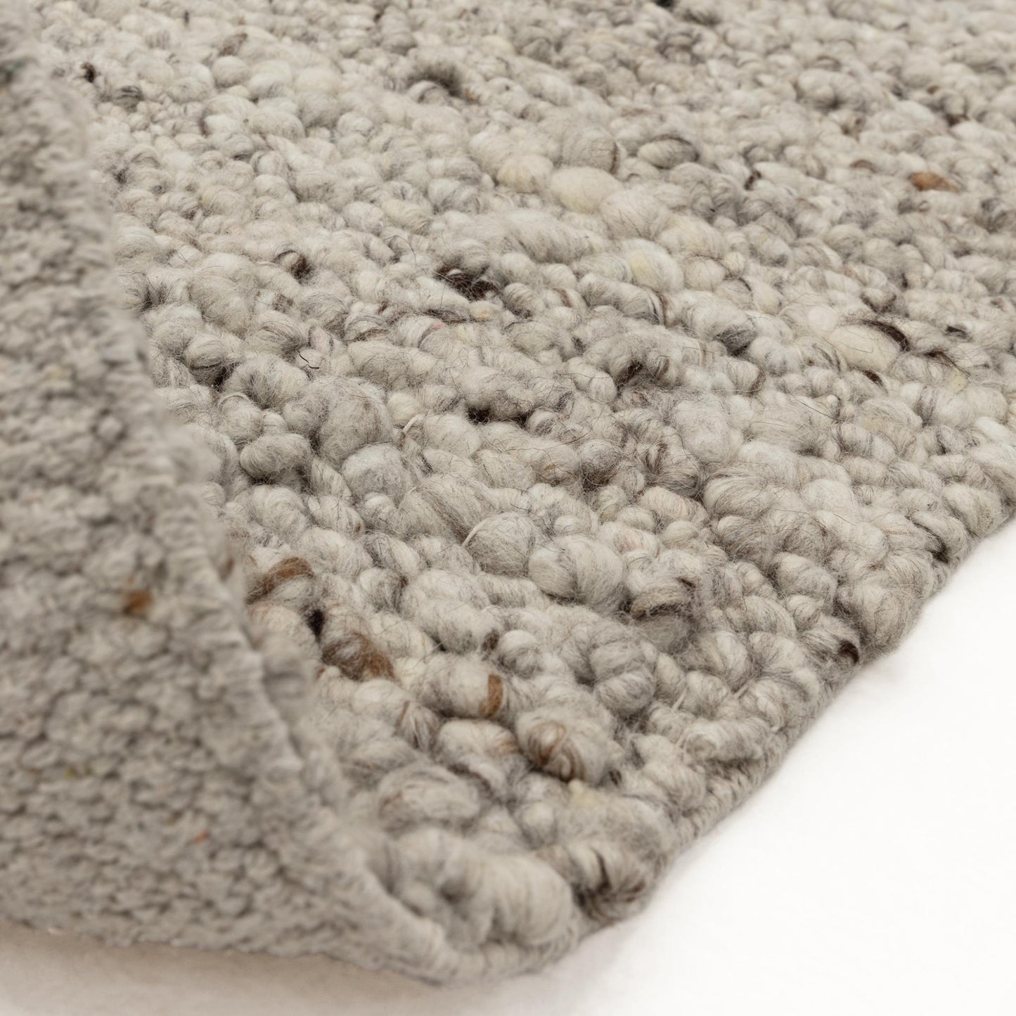 Adler Hand Woven Boucle Wool Silver Rug – Natural & Sustainable Luxury