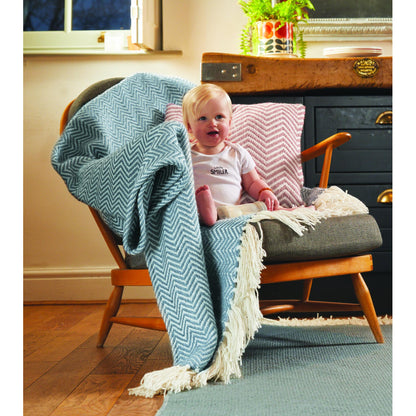 Hug Rug Woven Herringbone Throw Blanket Bed Sofa Chair Cover in 130 x180 cm