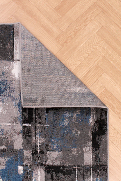 Modern Spirit Artiste Pictorial Abstract Rug in Navy Blue Large 160x230 cm (5'3"x7'7")