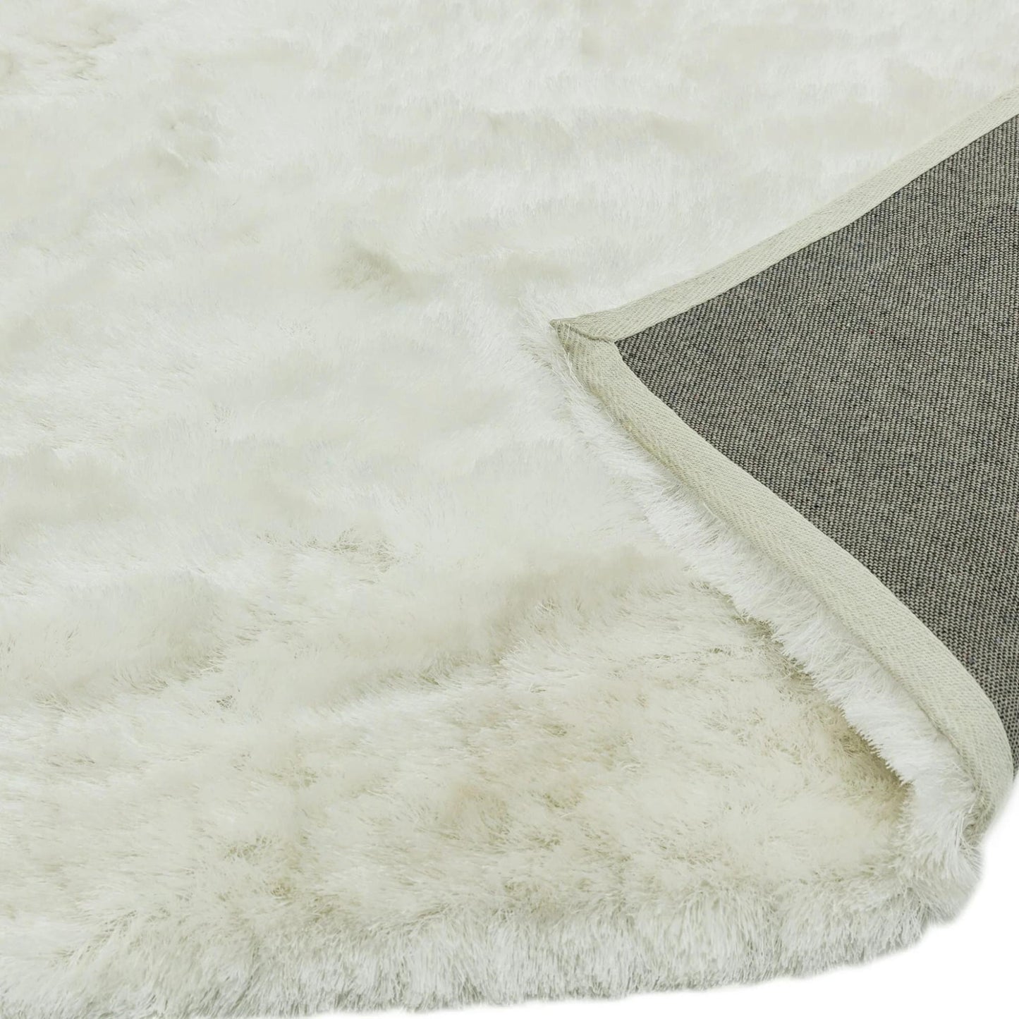 Whisper Shaggy Rug Silky Shiny Soft High Pile Plush Rug in Ivory – Luxurious Softness & Elegant Shine