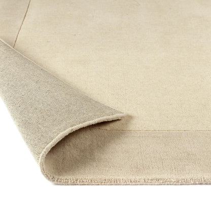 Origins Borders Hand Loom Woven Wool Bordered Rug Hallway in Natural Beige