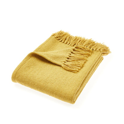 Hug Rug Woven Plain Throw Gold Blanket Bed Sofa Chair Cover in 130 x 180 cm