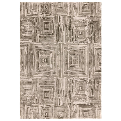 Kuza Portrait Rug – Khaki –  Elegant Textured High-Low Pile Carpet