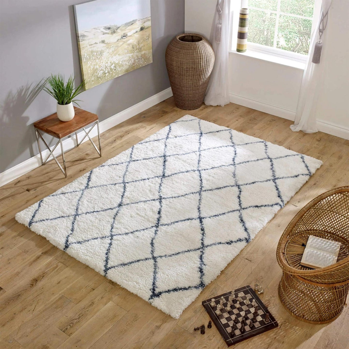Alto AL03 Cream Grey – Bold Moroccan Intrigue and Soft Shaggy Comfort