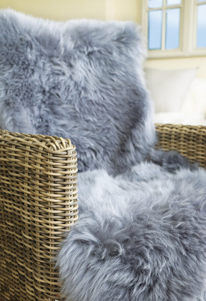Genuine Sheepskin Animal Fur Soft Wool Shaggy Grey Rug