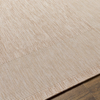Tuareg TRG2368 Bordered Boho Beige Patio & Garden Indoor & Outdoor Rug