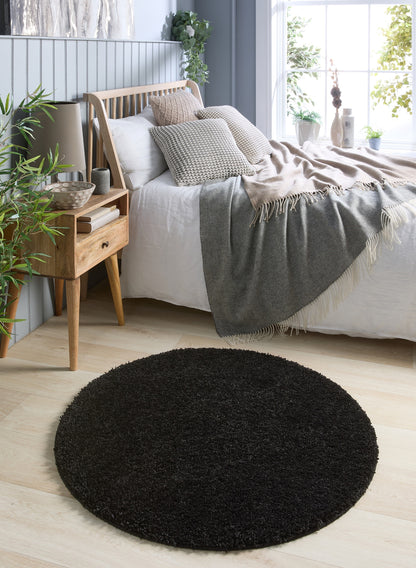 My Washable Shaggy Non-Slip Rug in Black