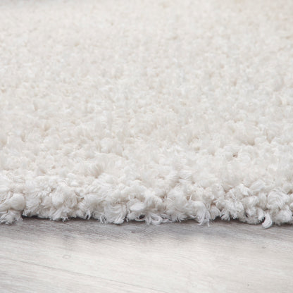 Origins Portland Modern Plain High Pile Super Soft Fluffy Shaggy Rug in Cream