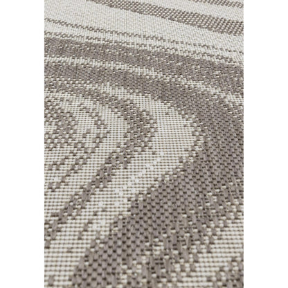 Patio PAT20 Marble Abstract Swirl Natural Beige Indoor & Outdoor Flatweave Rug