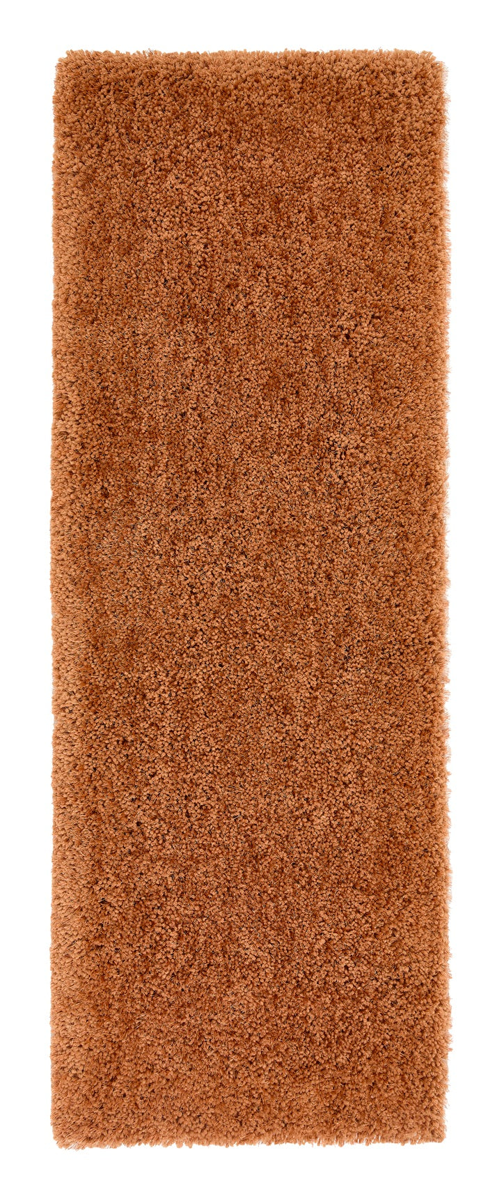 Chicago Shaggy Modern Plain Rug Hallway Runner in Rust Orange