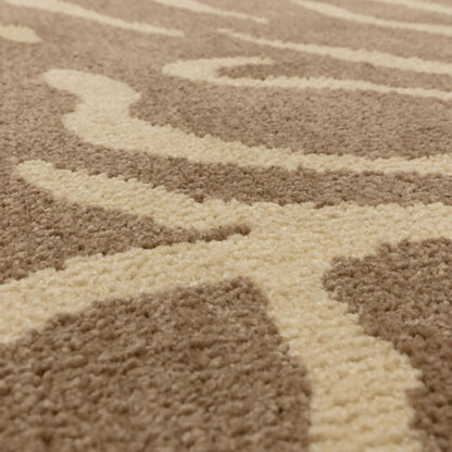 Tigra Hand Carved Wool Rug – Wild Safari Animal Pattern Sand Beige