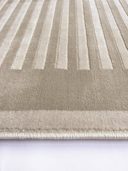 Belgrade Striped Border Natural Teppich von Origins 