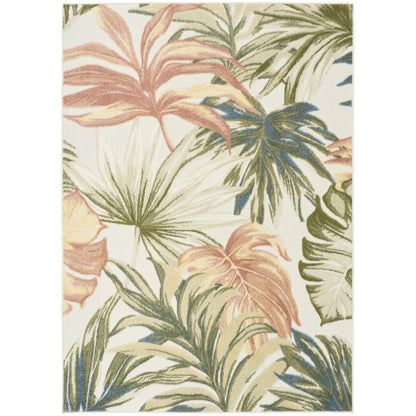 Aloha ALH43 Tropical Floral Ivory Green Indoor & Outdoor Area Rug
