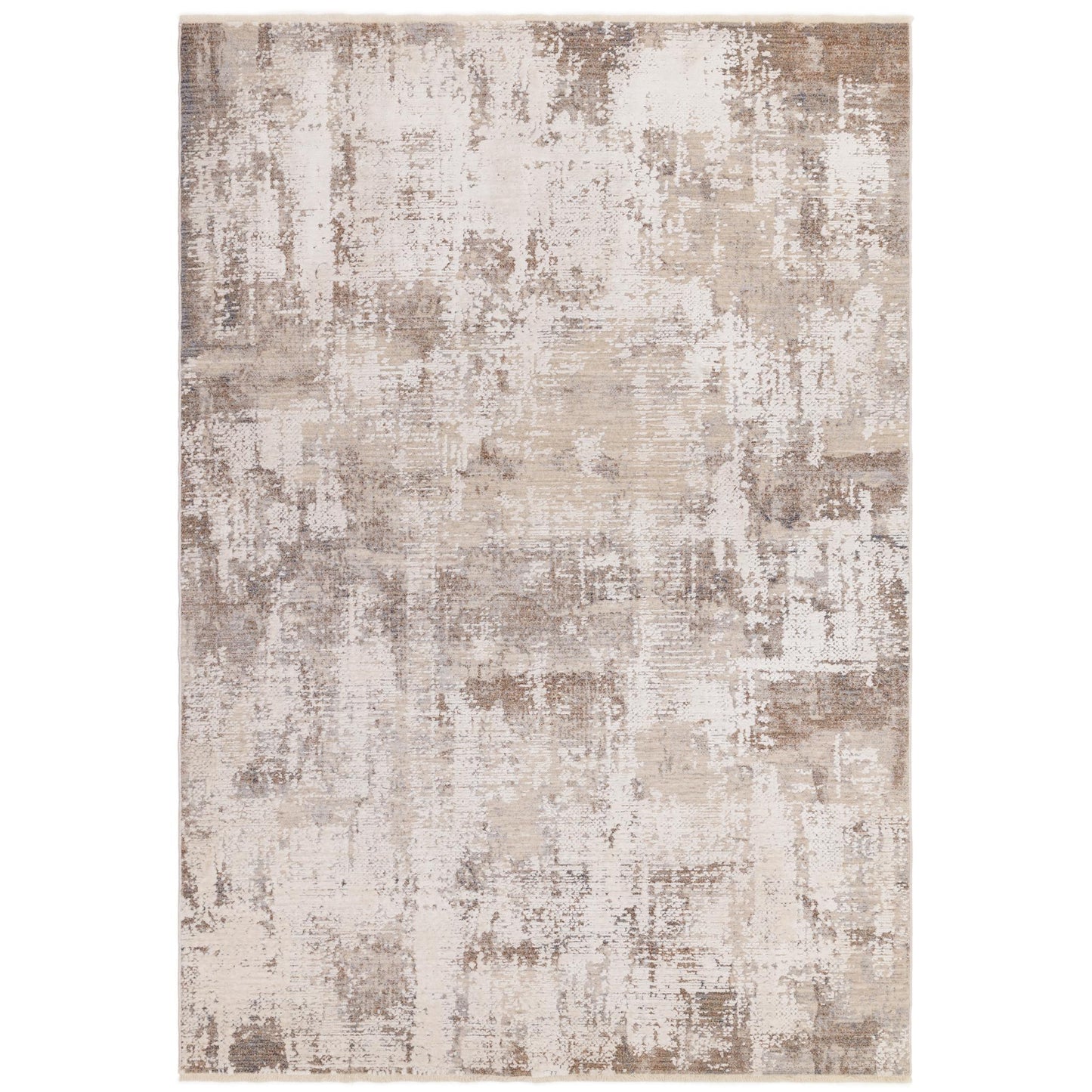 Seville 01 Ribera Kurzflor Teppich Modern Abstrakt Soft Touch Seidiger Teppich in Beige Natur