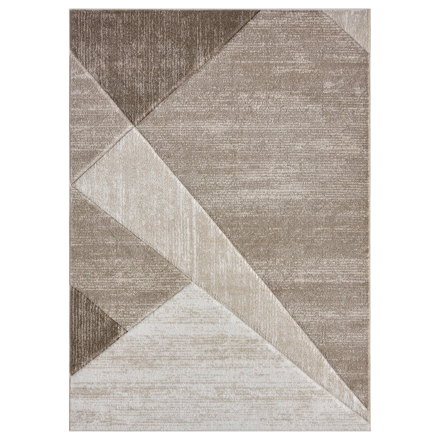 Orbit Tundra Geometric 3D Carved Beige Rug – Modern Soft Textured Polyester Carpet for Living Room, Bedroom, and Hallway
