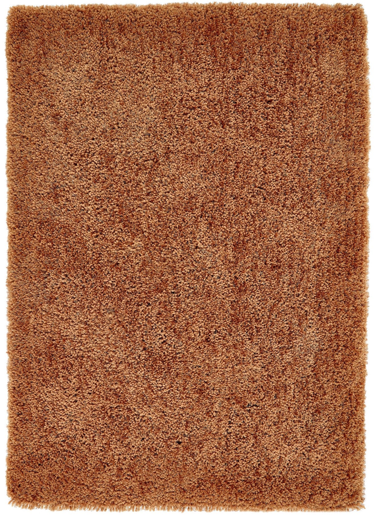 Chicago Shaggy Modern Plain Rug Hallway Runner in Rust Orange