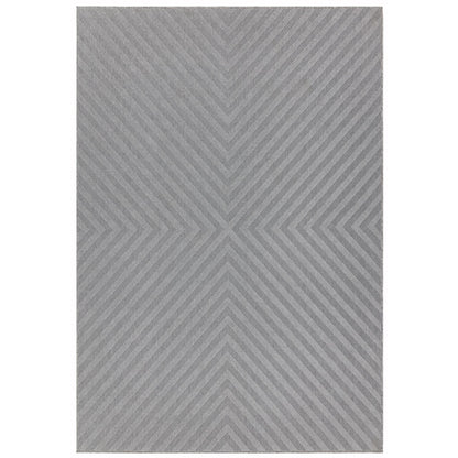 Antibes AN07 Geometric Arrow Light Grey Indoor & Outdoor Flatweave Rug