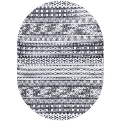 Eagean EAG2345 Tribal Geometric Black & White Indoor & Outdoor Flatweave Rug