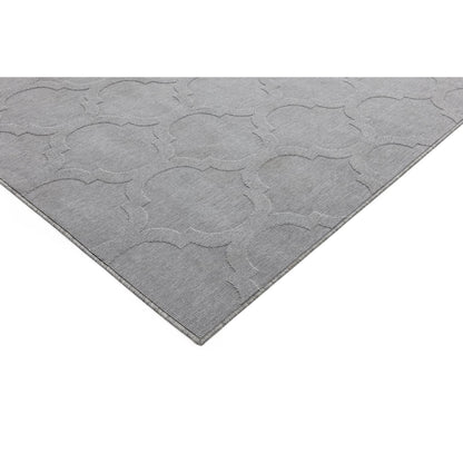 Antibes AN01 Contemporary Grey Trellis Indoor-Outdoor Rug – Durable Geometric Flatweave