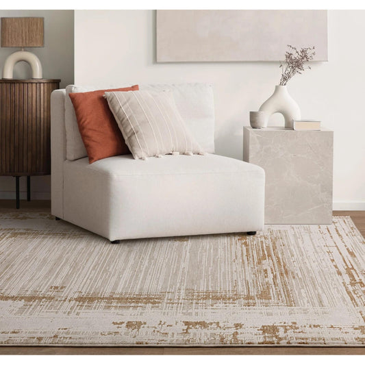 Anders AN05 Beige Natural – Bordered Abstract Shimmer and Timeless Boho Elegance