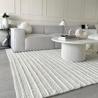 Grayson Luxury Cream Textured Hand Woven Indoor & Outdoor Eco-Friendly Rug