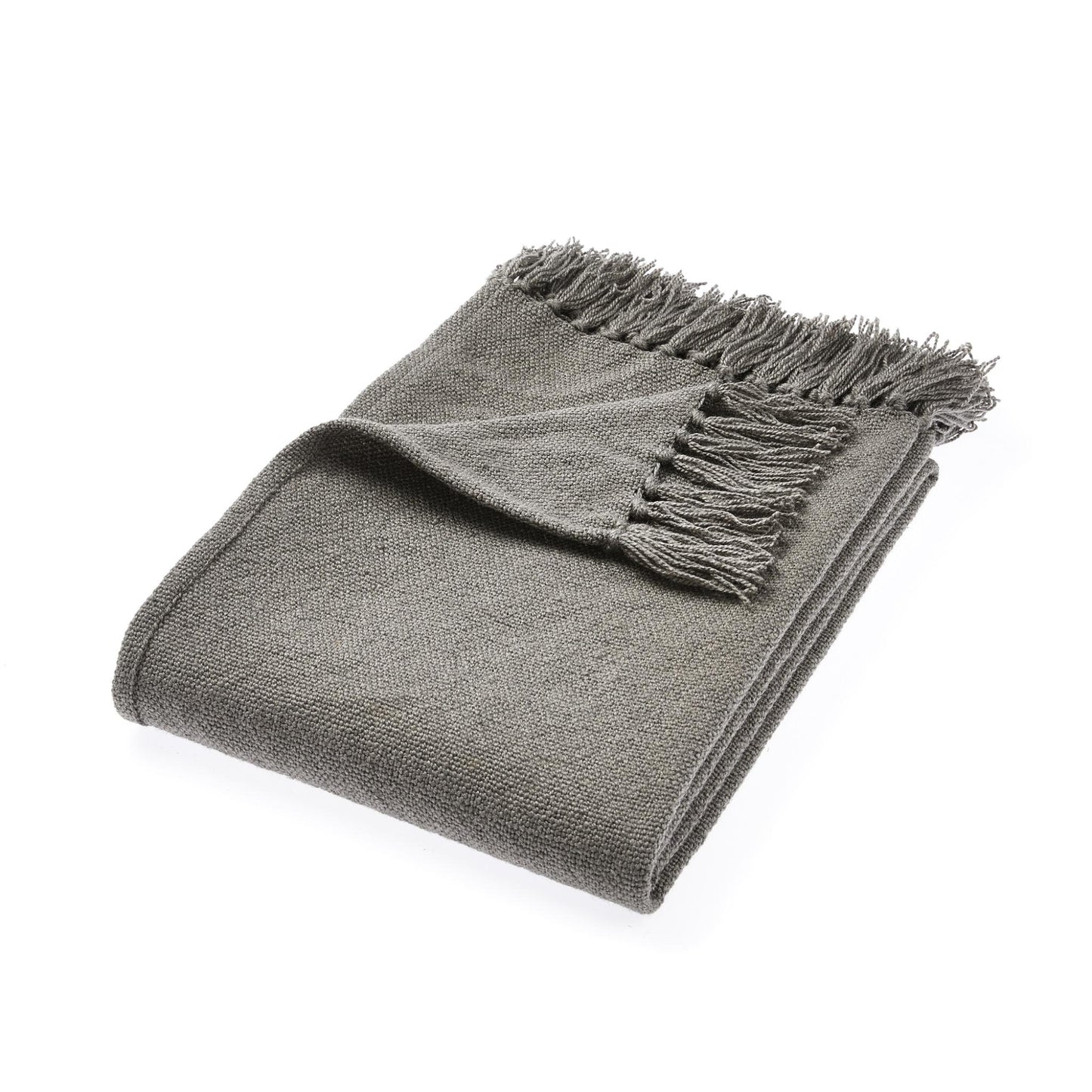 Hug Rug Woven Plain Throw Warm Grey Blanket Bed Sofa Chair Cover in 130 x 180 cm