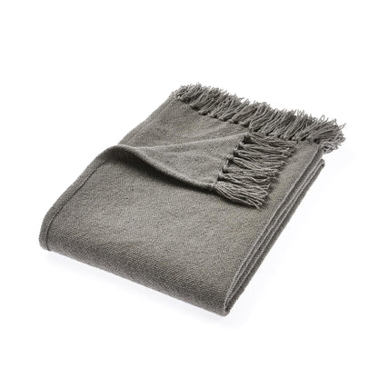 Hug Rug Woven Plain Throw Warm Grey Blanket Bed Sofa Chair Cover in 130 x 180 cm