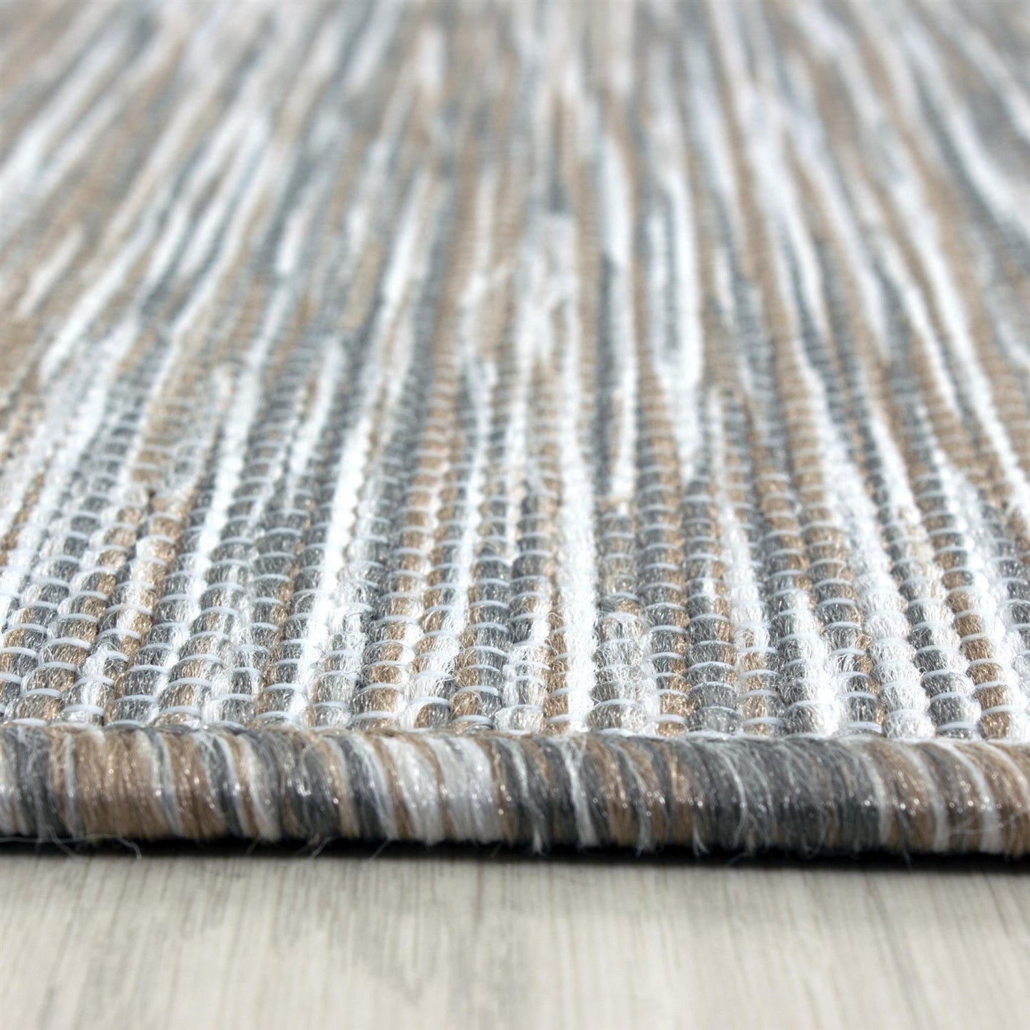 Mambo 2000 Modern Taupe Textured Indoor & Outdoor Flatweave Rug