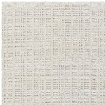 Thatch Cream Handwoven Wool Rug – Neutral Checked Pattern in Undyed Wool Blend Ecru