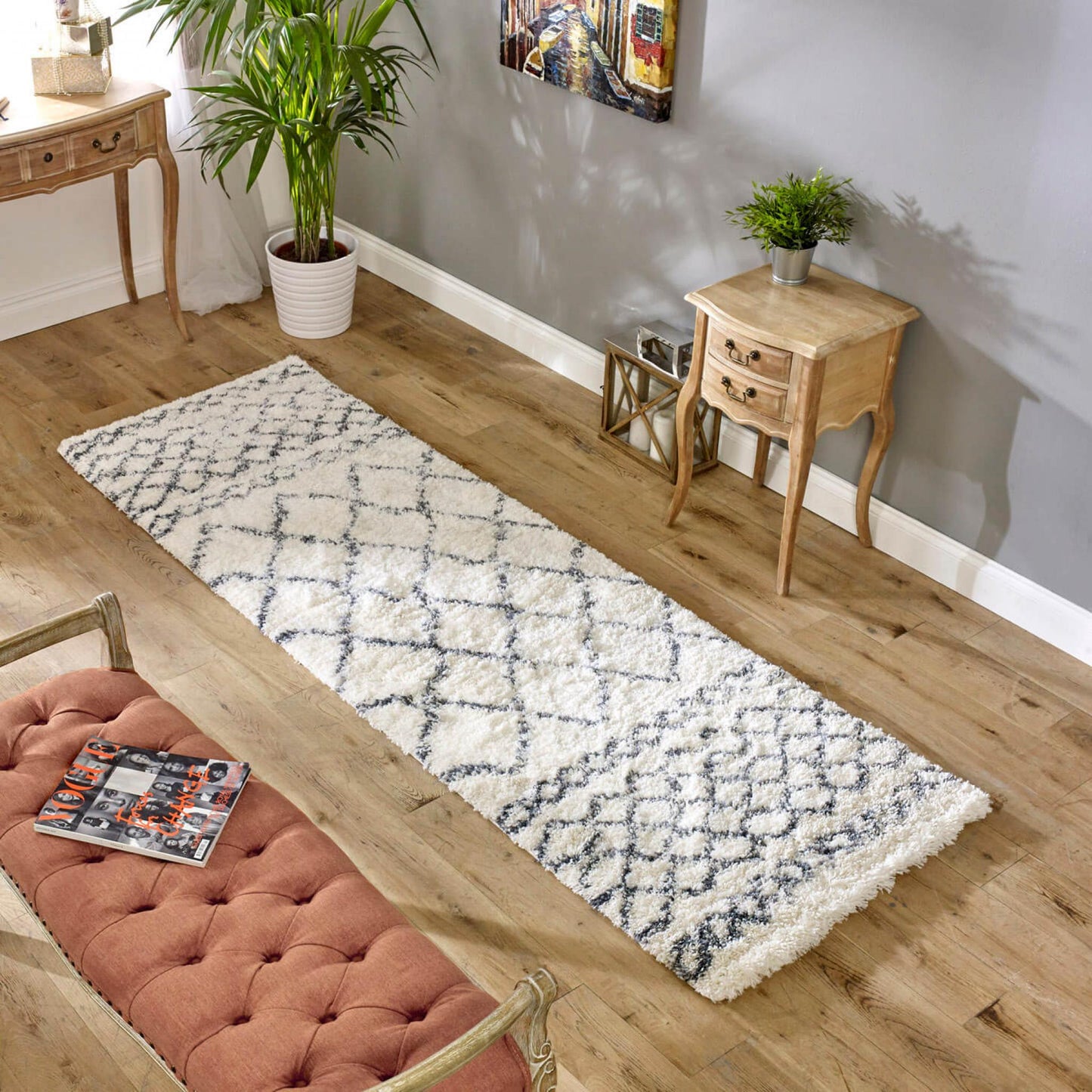 Alto AL02 Cream Grey – Bold Moroccan Intrigue and Soft Shaggy Comfort
