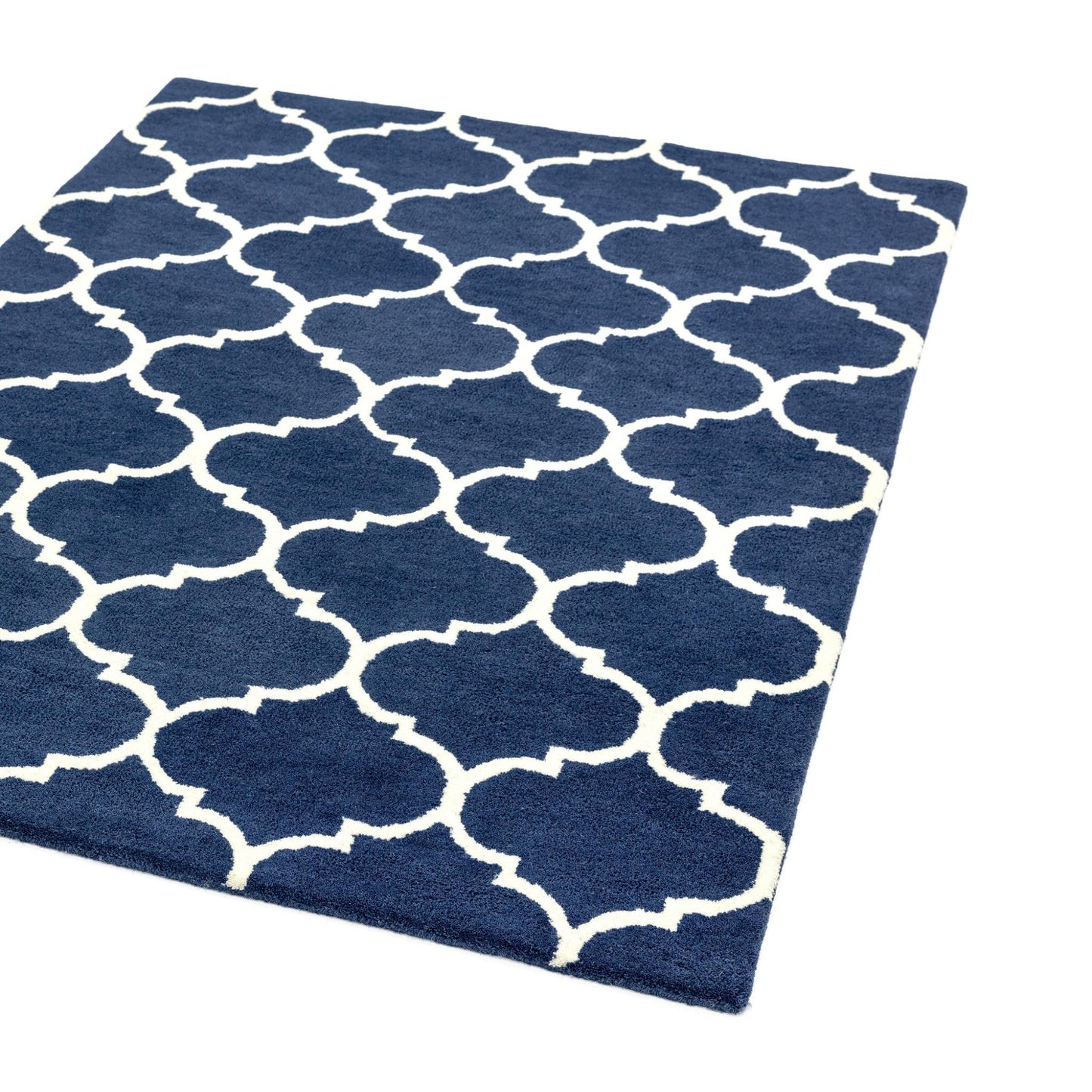 Albany Ogee Blue – Bold Geometric Intrigue and Natural Wool Luxury