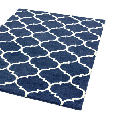 Albany Ogee Blue – Bold Geometric Intrigue and Natural Wool Luxury