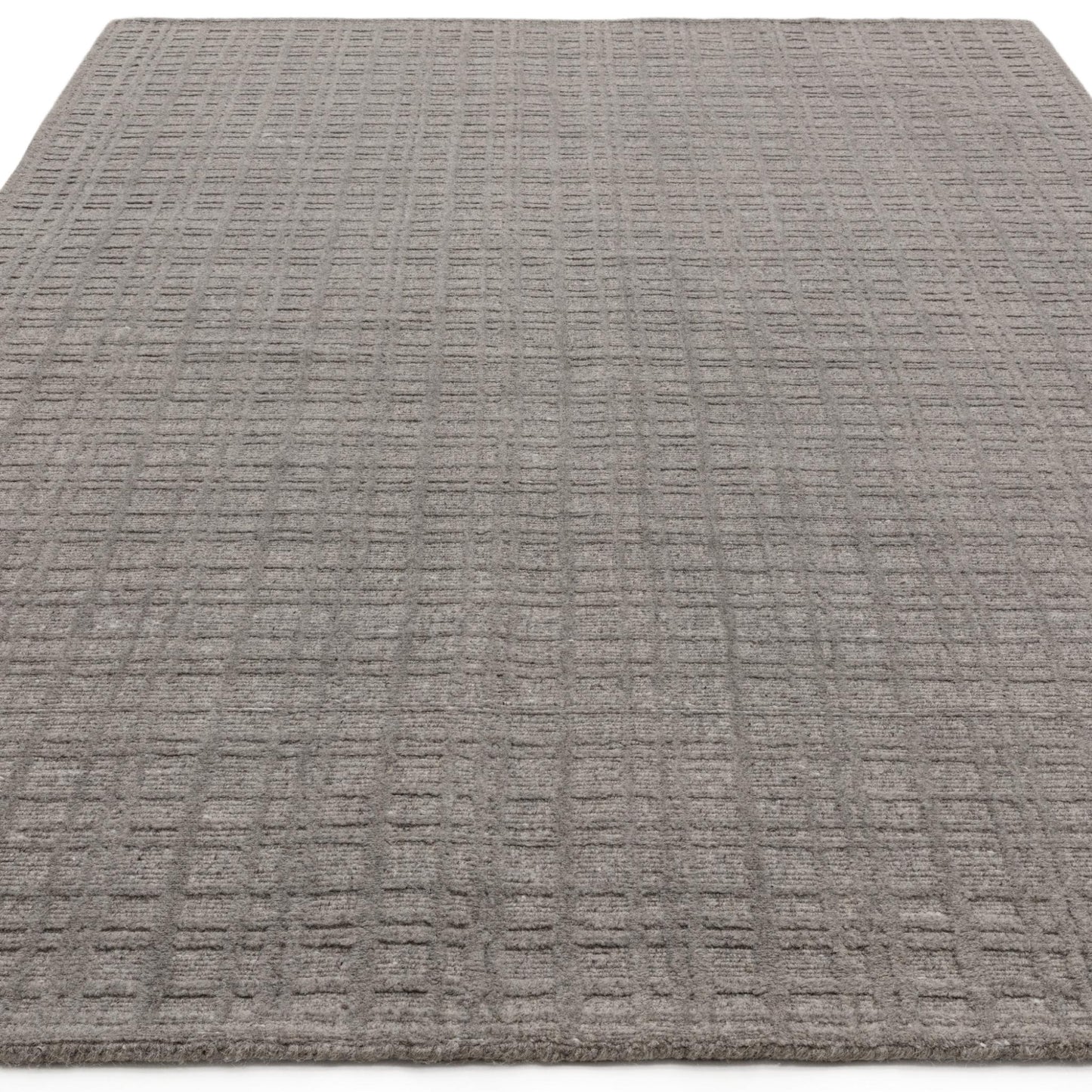 Thatch Taupe Handwoven Wool Rug – Neutral Checked Textured Carpet for Modern Interiors
