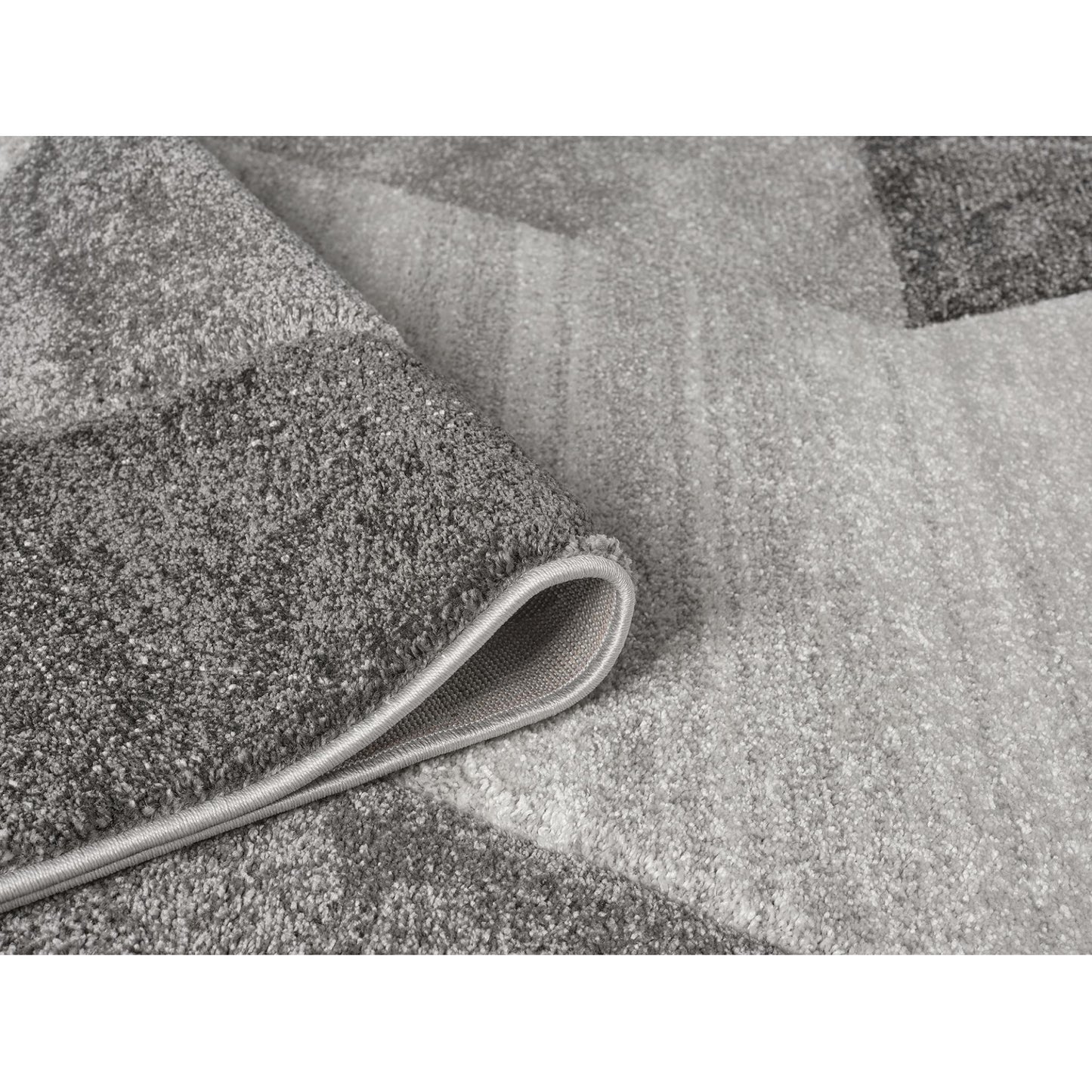 Orbit Boreal Geometric 3D Carved Grey Rug – Modern Soft Textured Polyester Carpet for Living Room, Bedroom, and Hallway