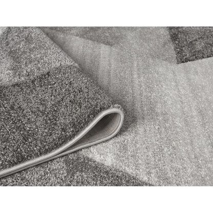 Orbit Boreal Geometric 3D Carved Grey Rug – Modern Soft Textured Polyester Carpet for Living Room, Bedroom, and Hallway