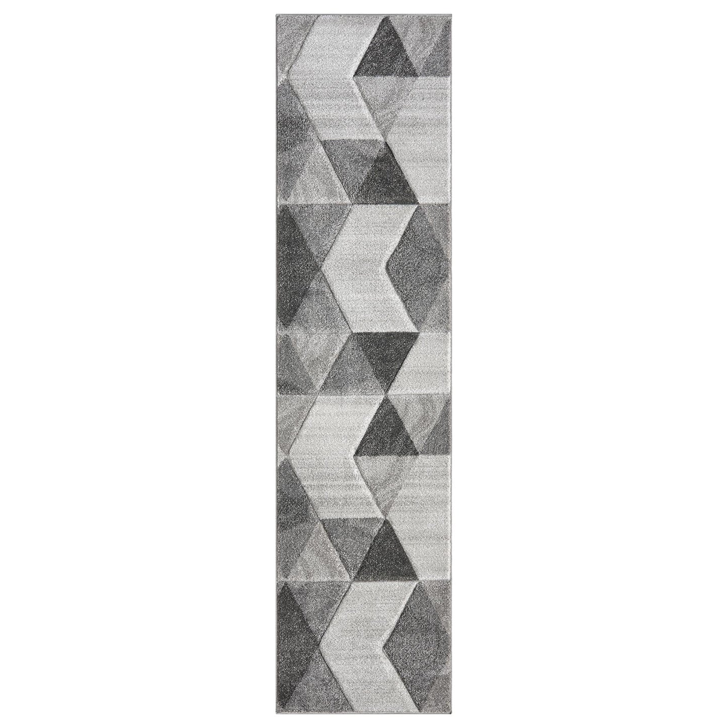 Orbit Boreal Geometric 3D Carved Grey Rug – Modern Soft Textured Polyester Carpet for Living Room, Bedroom, and Hallway