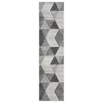 Orbit Boreal Geometric 3D Carved Grey Rug – Modern Soft Textured Polyester Carpet for Living Room, Bedroom, and Hallway