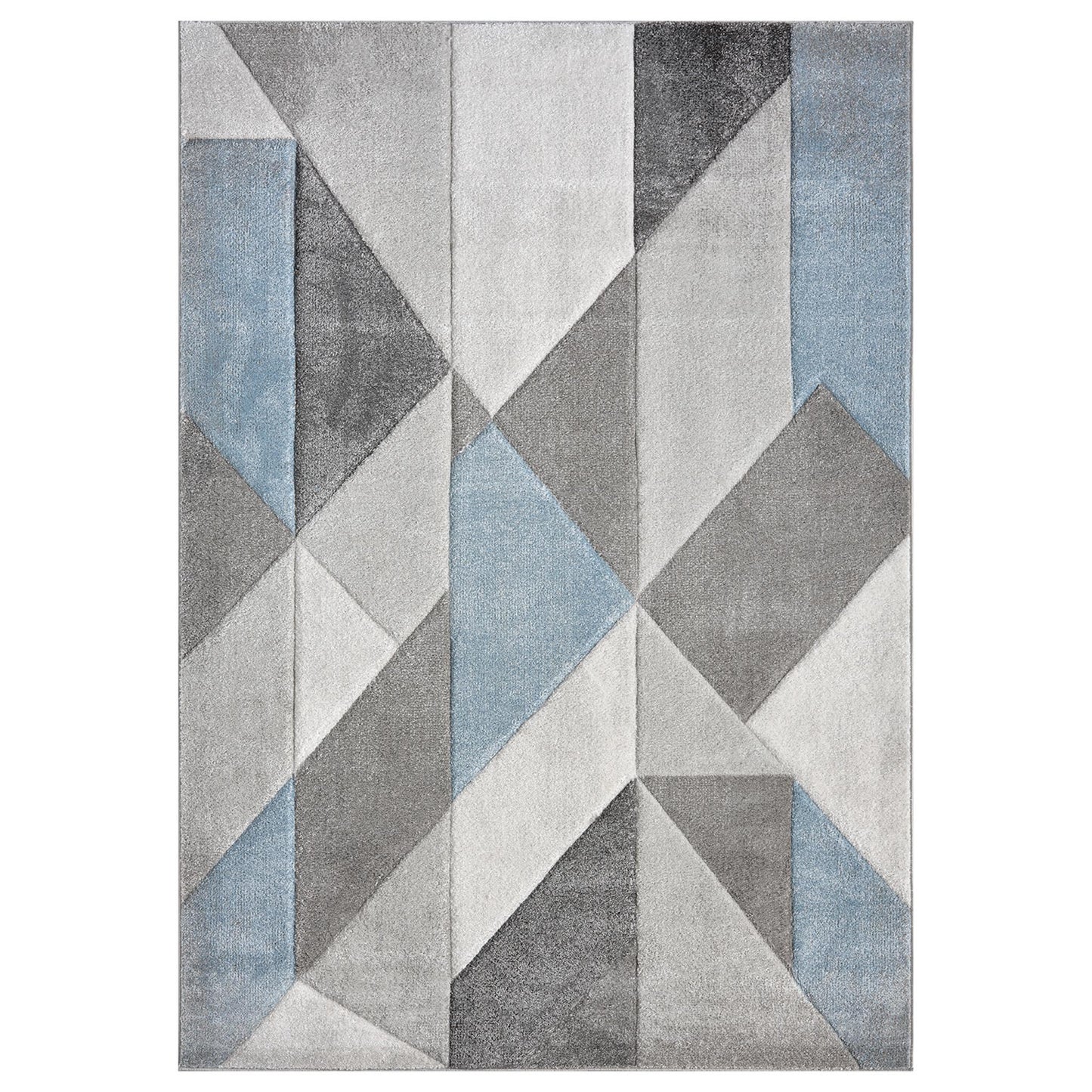 Orbit Alto Geometric 3D Carved Grey Blue Rug – Modern Soft Textured Polyester Carpet for Living Room, Bedroom, and Hallway