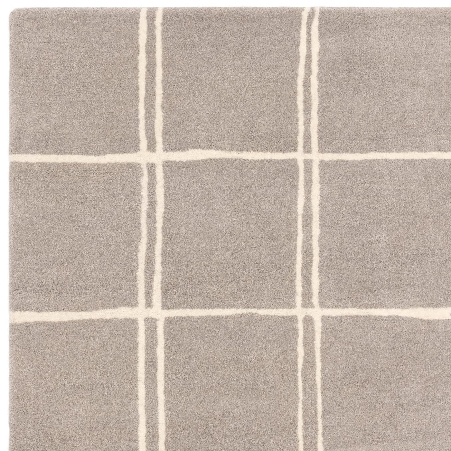 Albany Grid Silver Grey – Bold Geometric Intrigue and Natural Wool Luxury