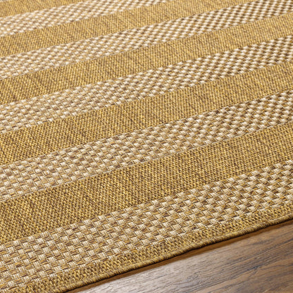 Pismo Beach PMB2302 Modern Striped Brown Indoor & Outdoor Flatweave Rug
