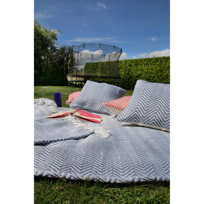 Hug Rug Woven Herringbone Throw Blanket Bed Sofa Chair Cover in 130 x180 cm