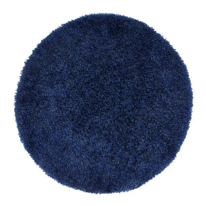 Chicago Shaggy Modern Plain Rug Hallway Runner in Indigo Blue